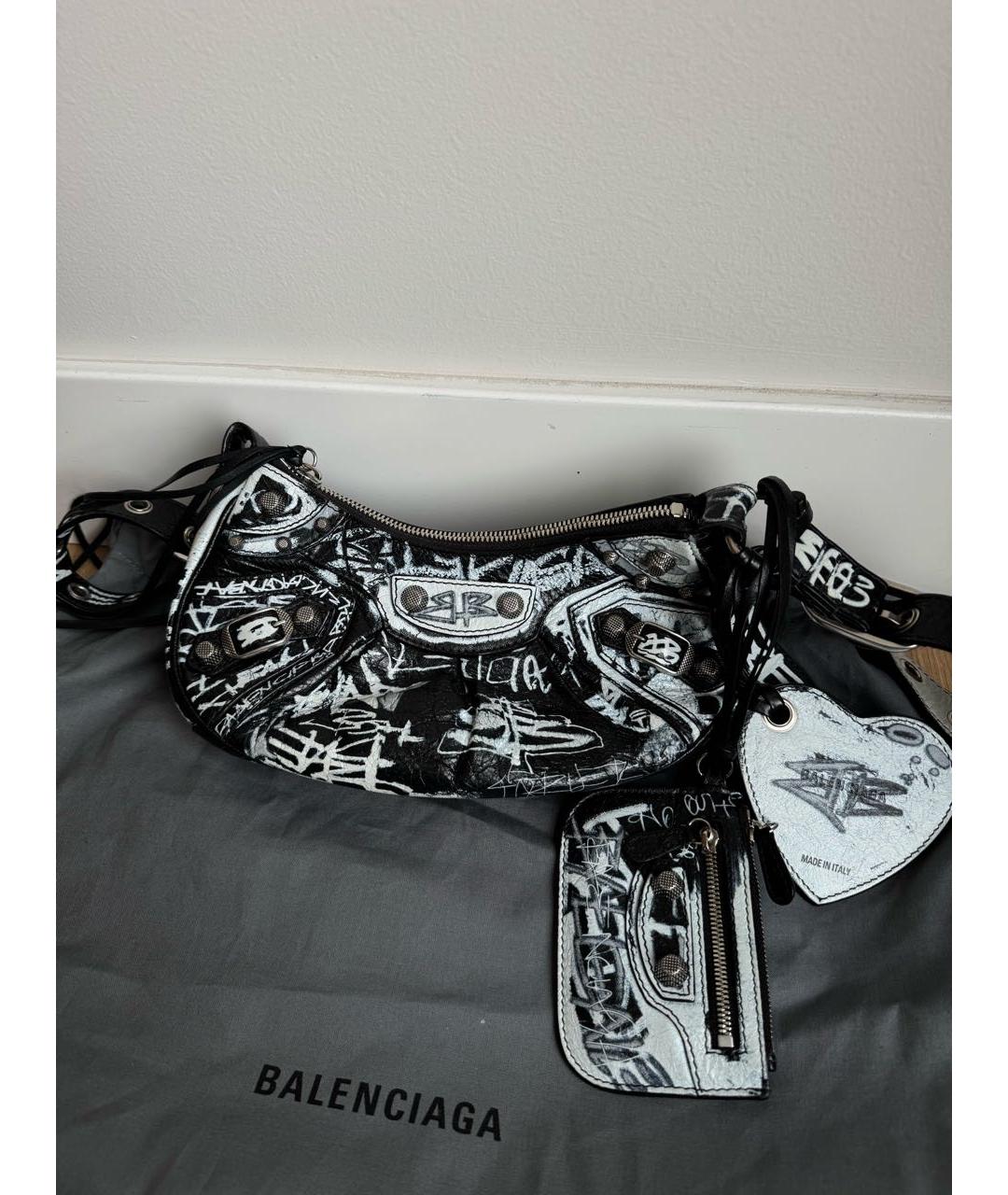 BALENCIAGA Черная кожаная сумка через плечо, фото 9