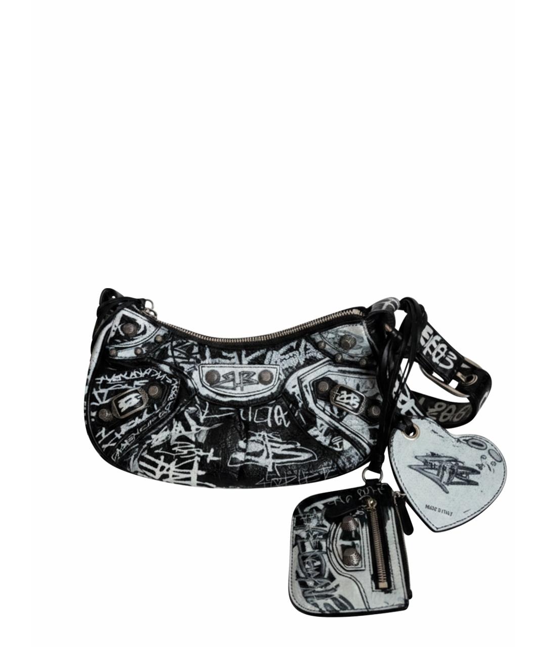 BALENCIAGA Черная кожаная сумка через плечо, фото 1