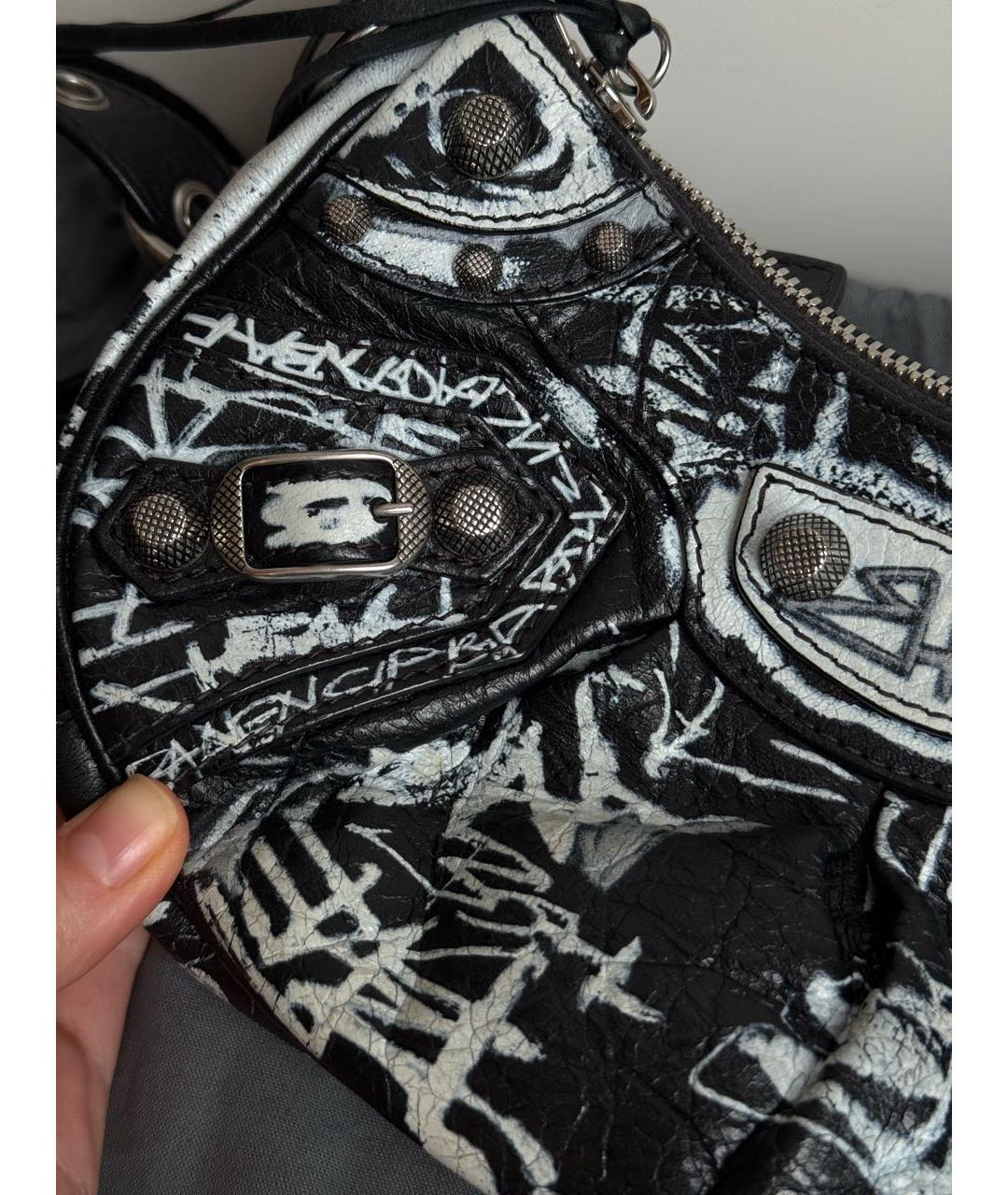 BALENCIAGA Черная кожаная сумка через плечо, фото 2