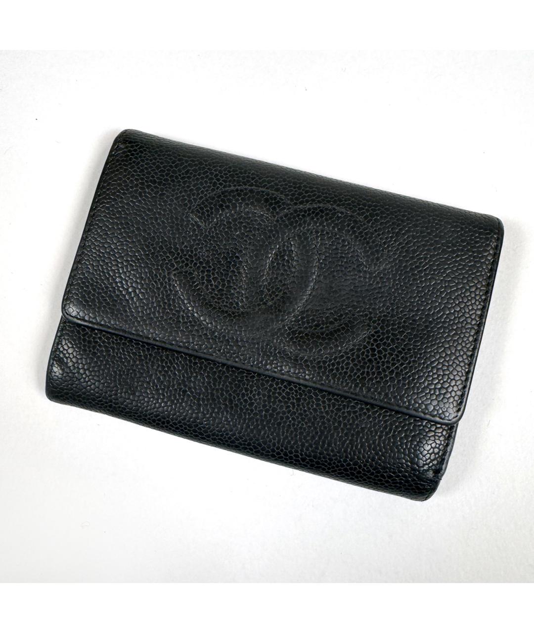 CHANEL Черный кожаный кошелек, фото 10