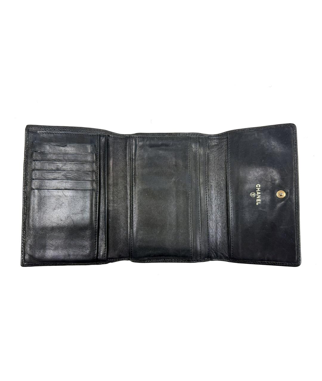 CHANEL Черный кожаный кошелек, фото 3