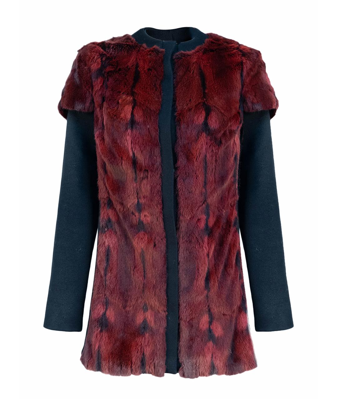 PRADA Бордовое полиэстеровое пальто, фото 1