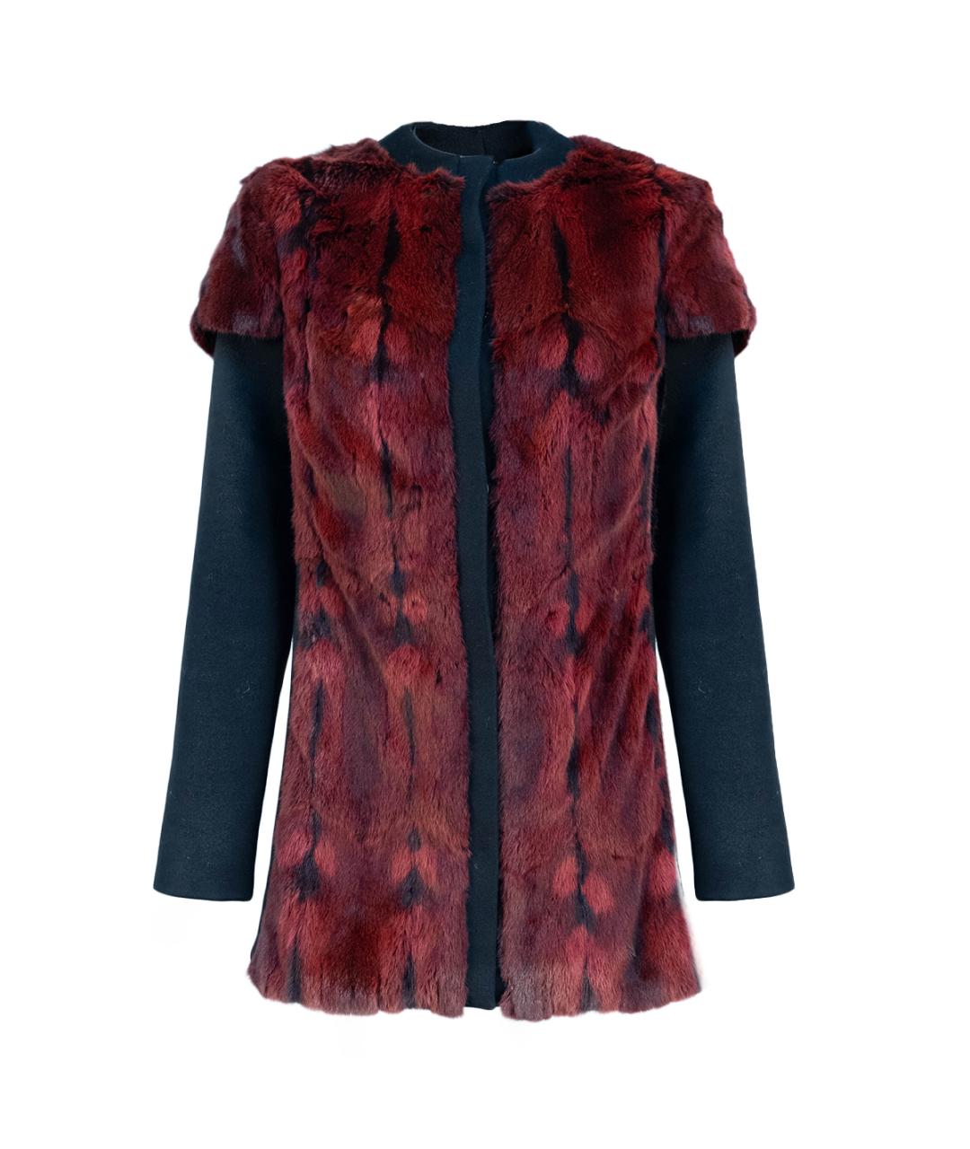 PRADA Бордовое полиэстеровое пальто, фото 6