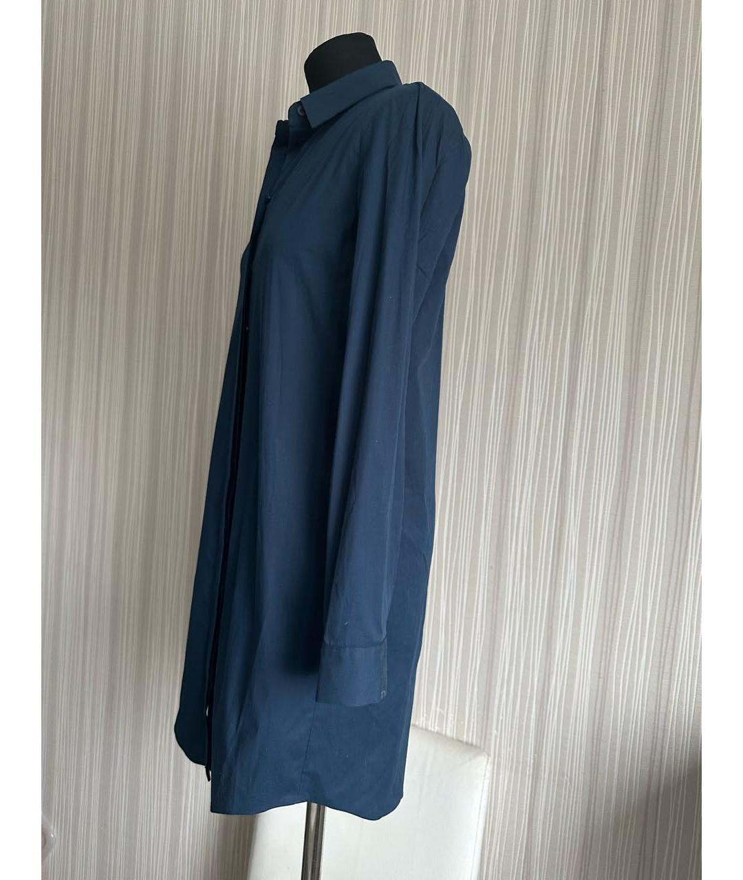 JIL SANDER Темно-синее хлопковое повседневное платье, фото 2