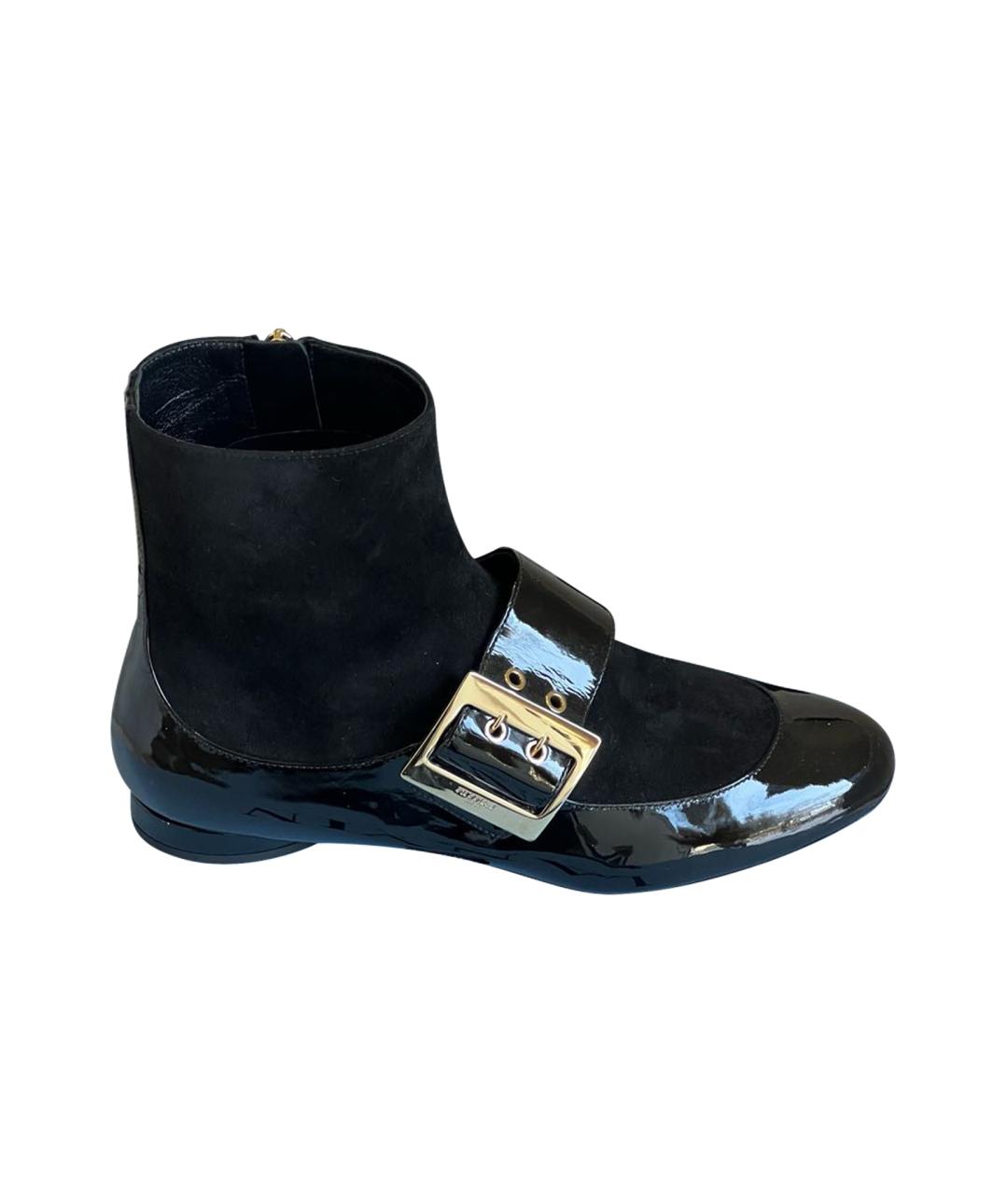 LANVIN Черные кожаные ботильоны, фото 1