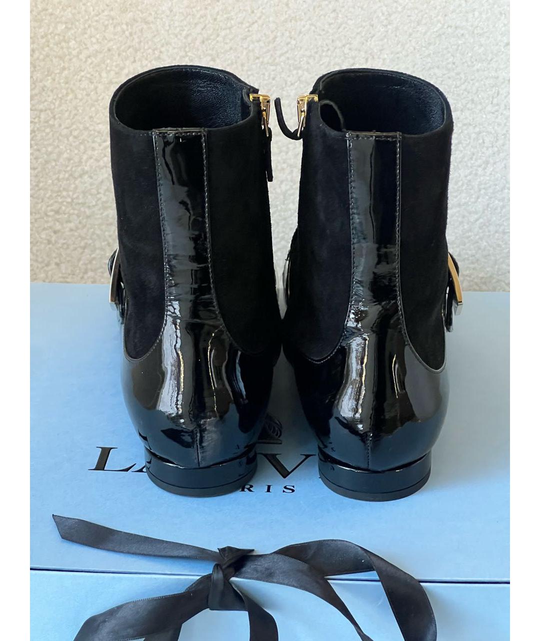 LANVIN Черные кожаные ботильоны, фото 4