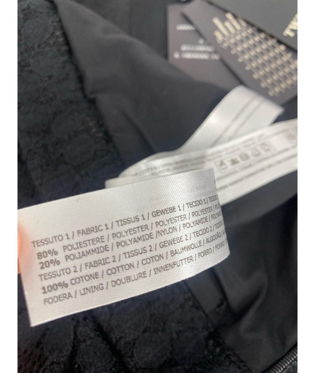 TWIN-SET Черные полиэстеровые прямые брюки, фото 7