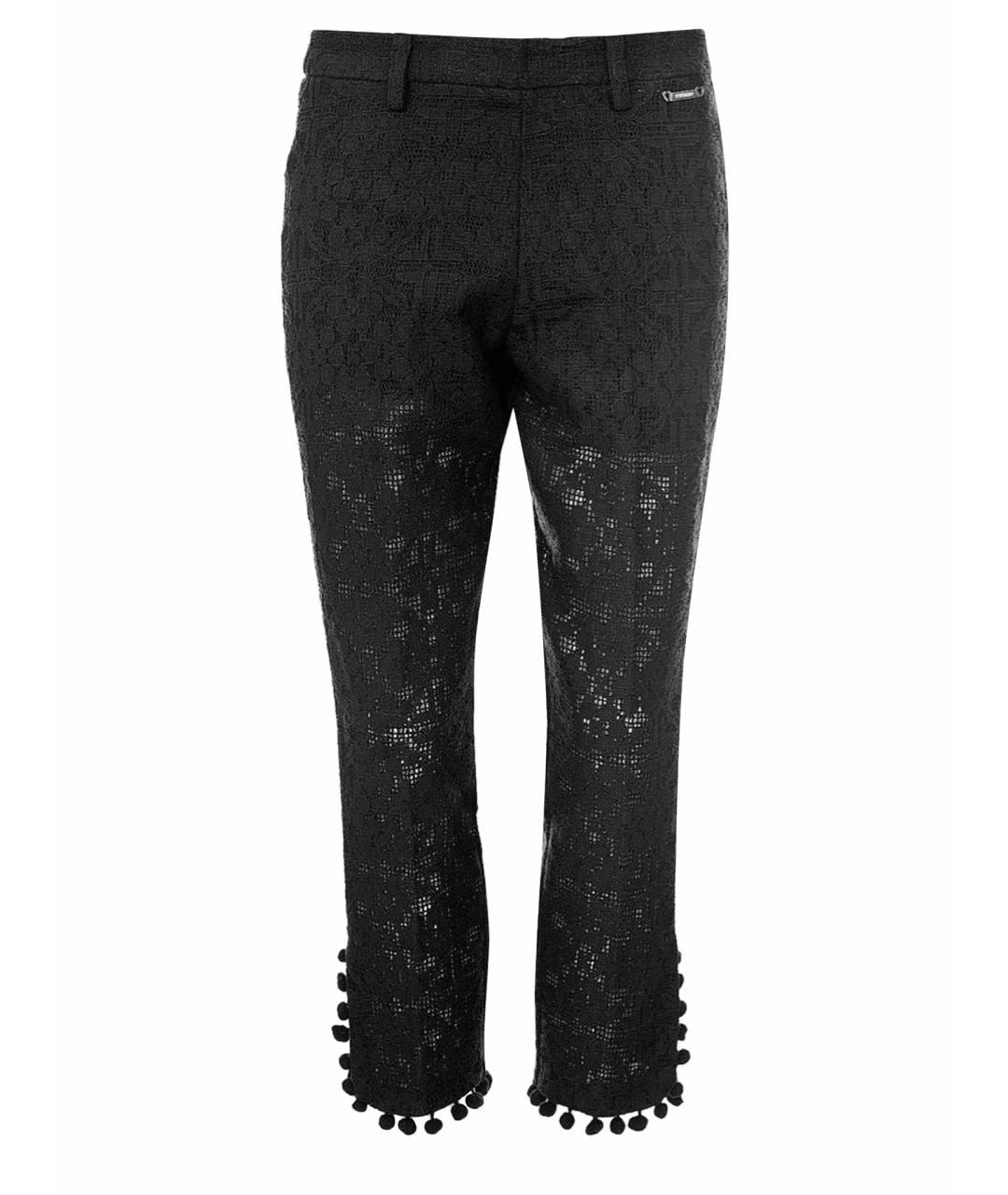 TWIN-SET Черные полиэстеровые прямые брюки, фото 1