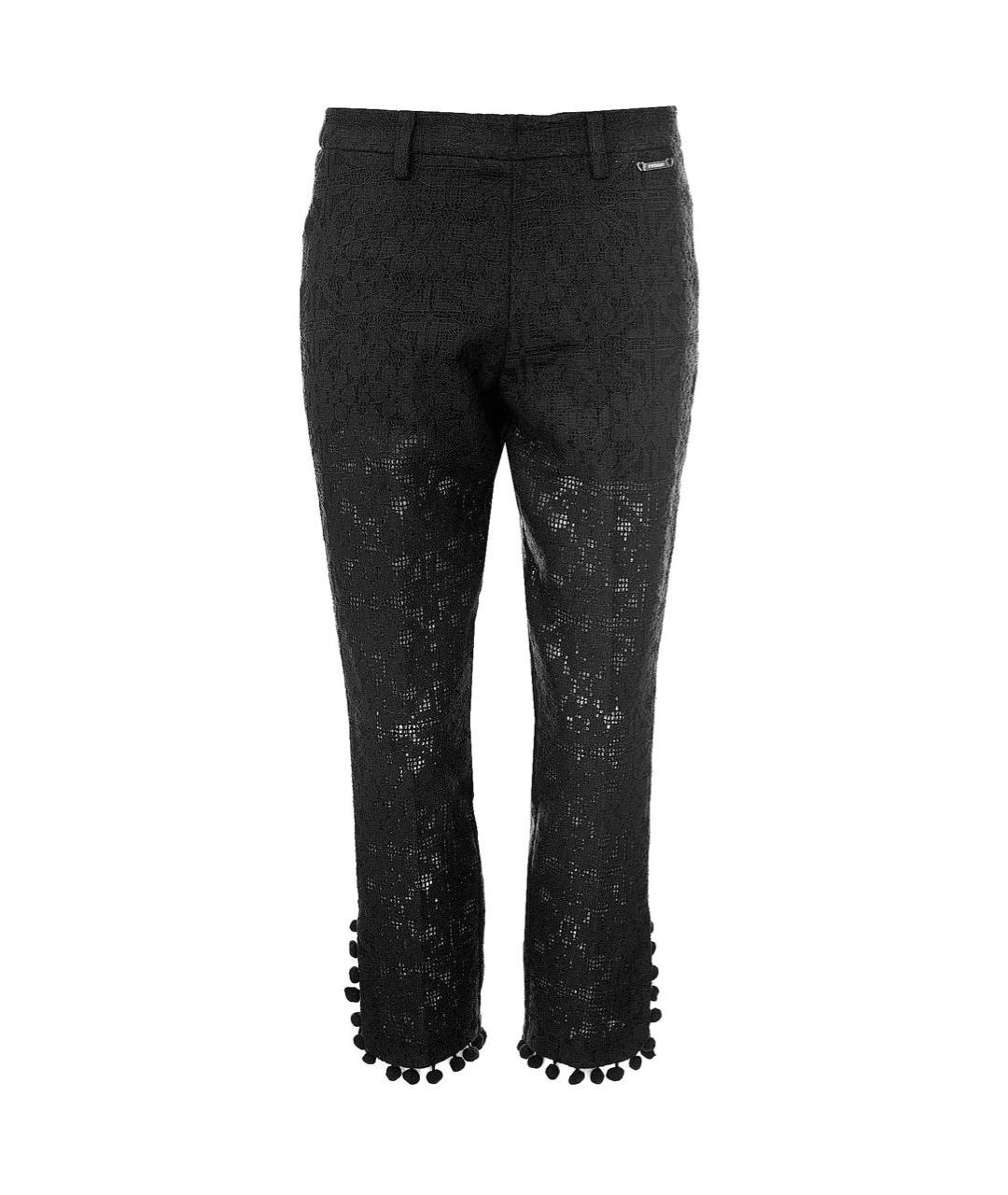 TWIN-SET Черные полиэстеровые прямые брюки, фото 8