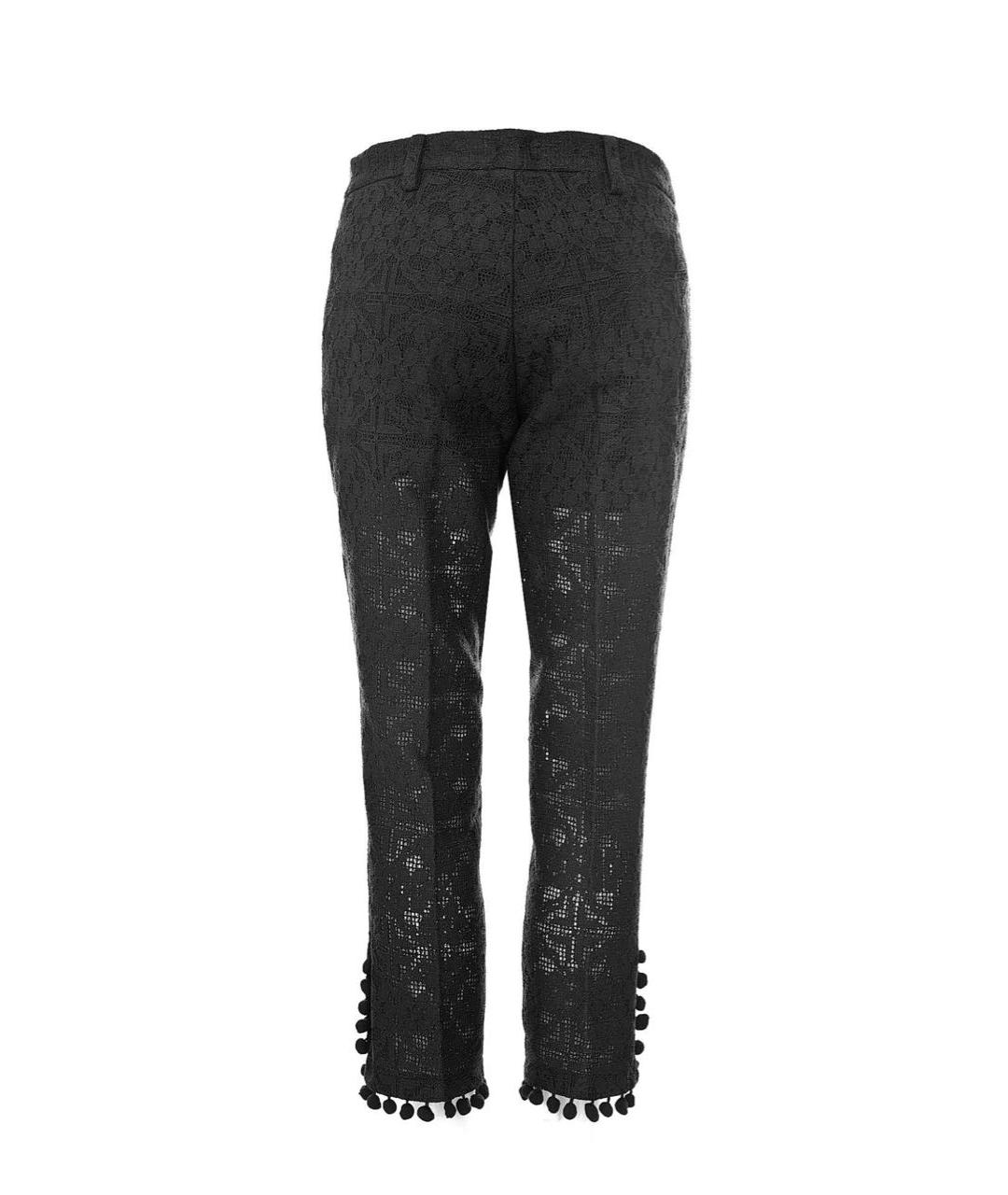 TWIN-SET Черные полиэстеровые прямые брюки, фото 2