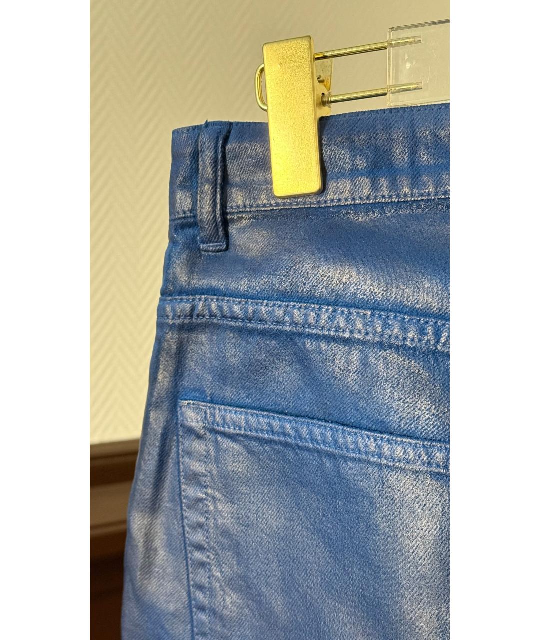 SAINT LAURENT Синие хлопковые прямые джинсы, фото 4