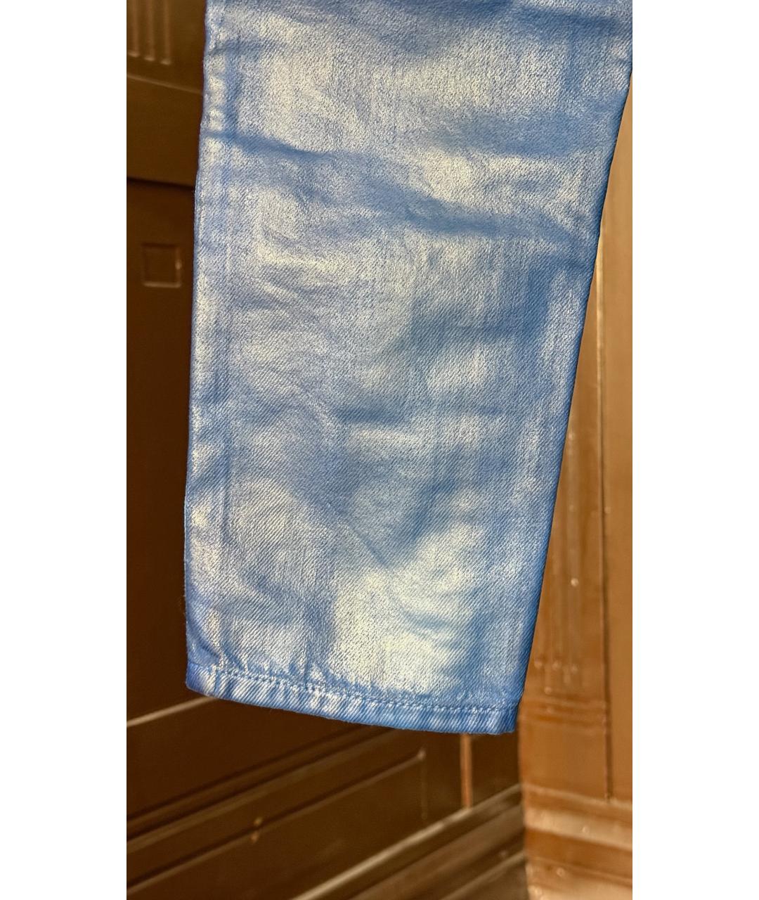 SAINT LAURENT Синие хлопковые прямые джинсы, фото 5