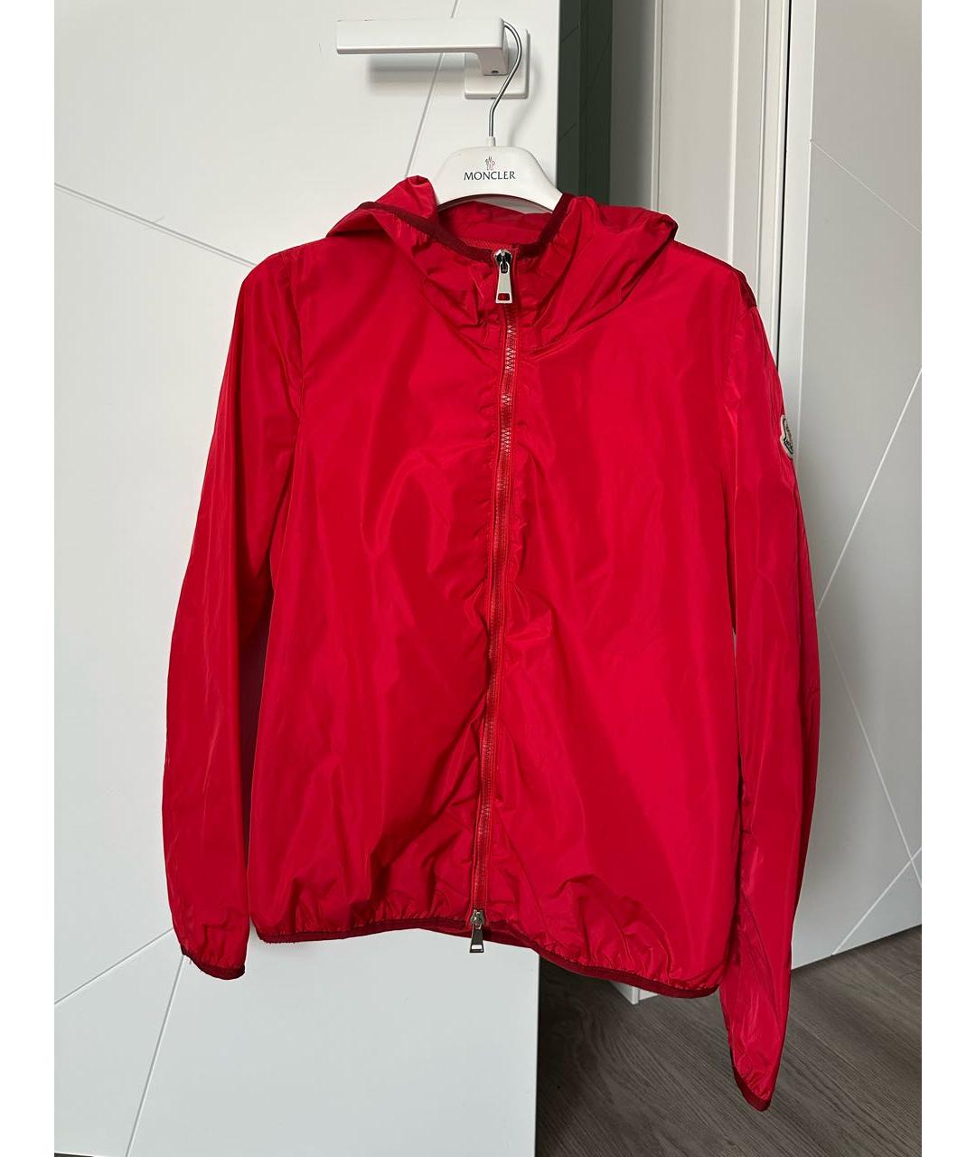 MONCLER Красная полиэстеровая куртка, фото 8