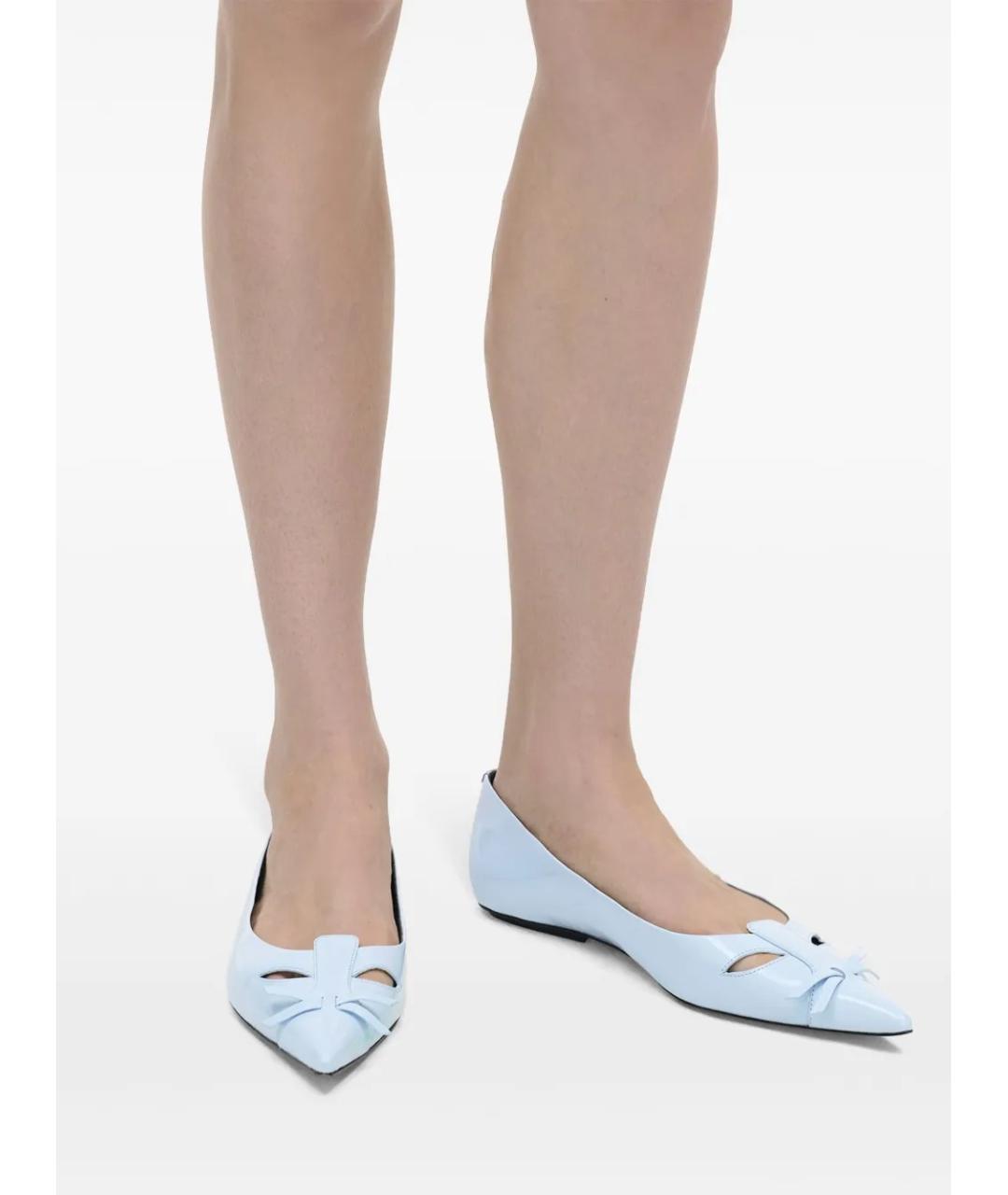 MARC BY MARC JACOBS Голубые кожаные балетки, фото 3