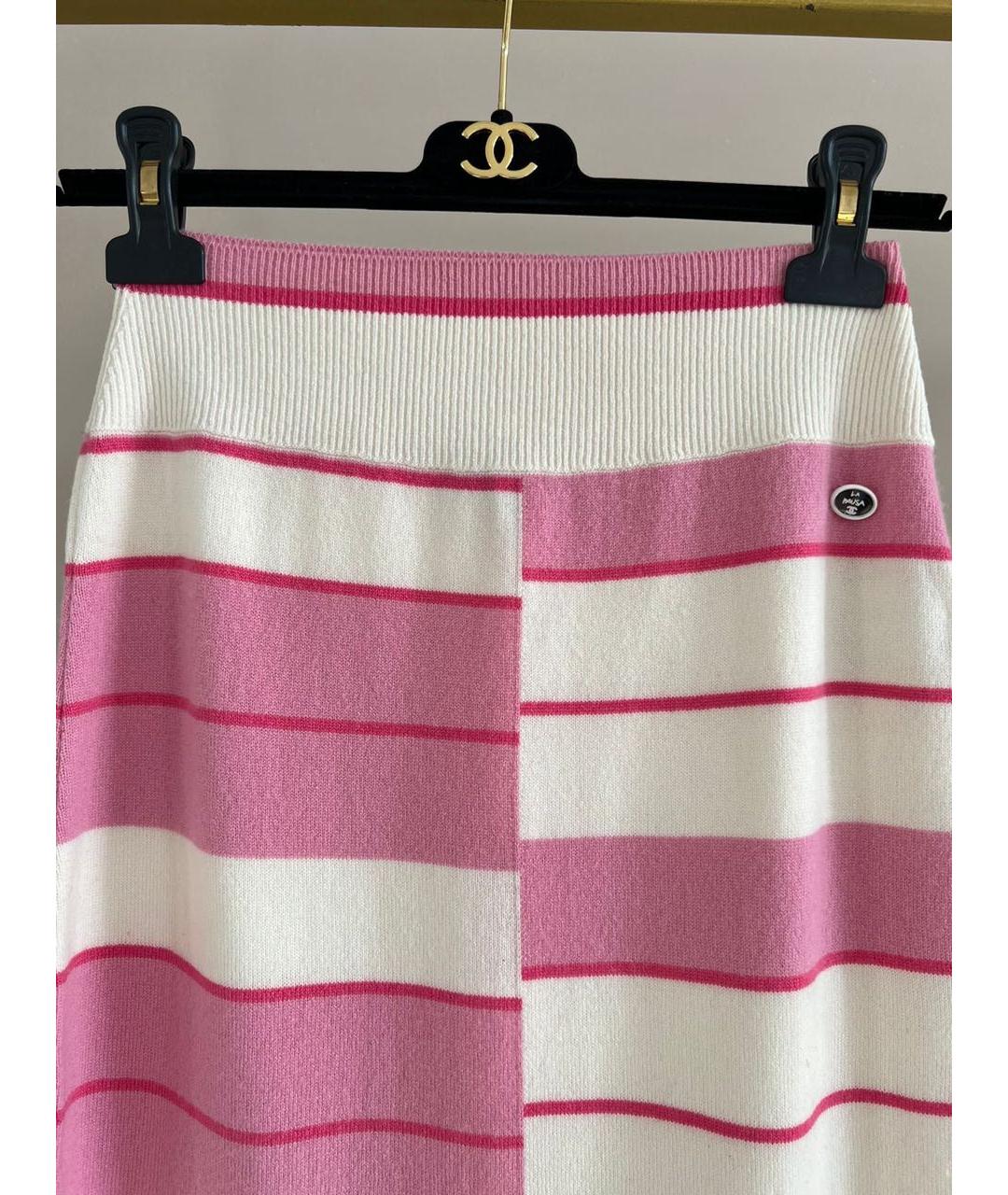CHANEL Розовая кашемировая юбка миди, фото 3