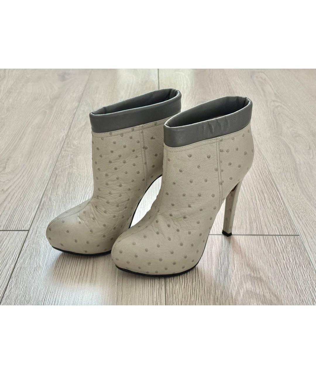 JOHN GALLIANO Серые ботильоны из экзотической кожи, фото 6