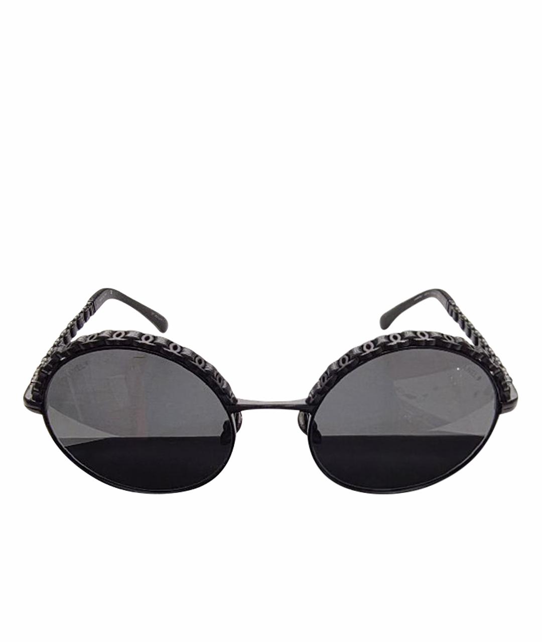CHANEL Черные металлические солнцезащитные очки, фото 1