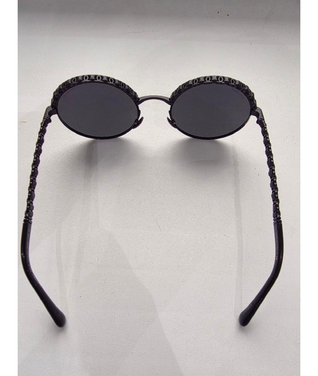 CHANEL Черные металлические солнцезащитные очки, фото 5