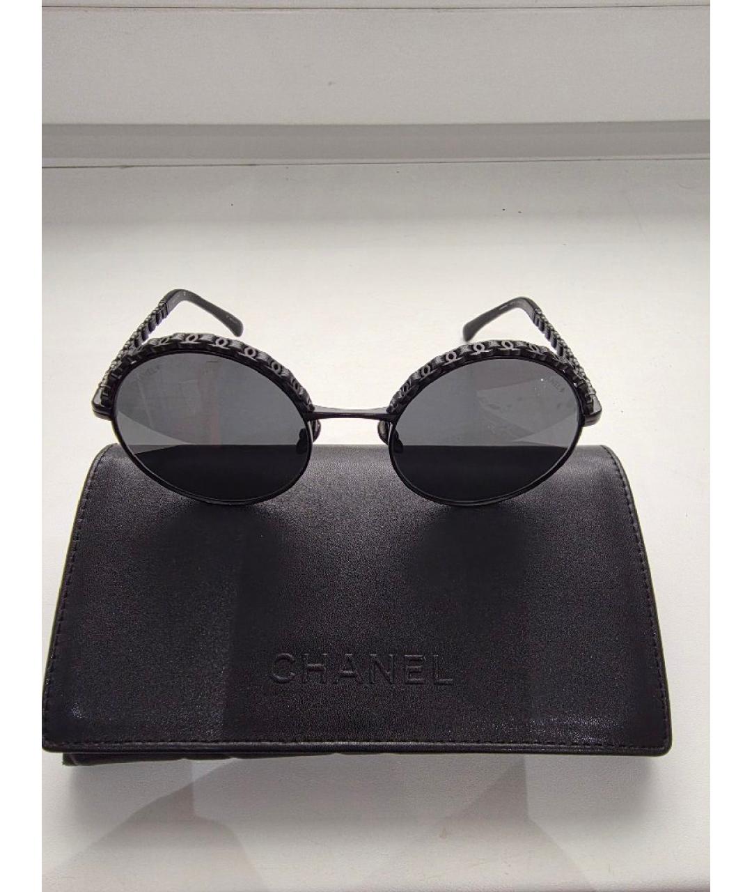 CHANEL Черные металлические солнцезащитные очки, фото 6