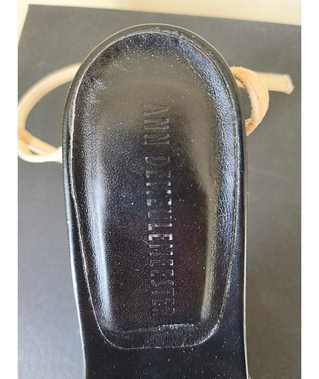 ANN DEMEULEMEESTER Черные кожаные мюли, фото 9