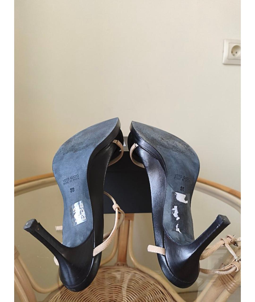 ANN DEMEULEMEESTER Черные кожаные мюли, фото 5