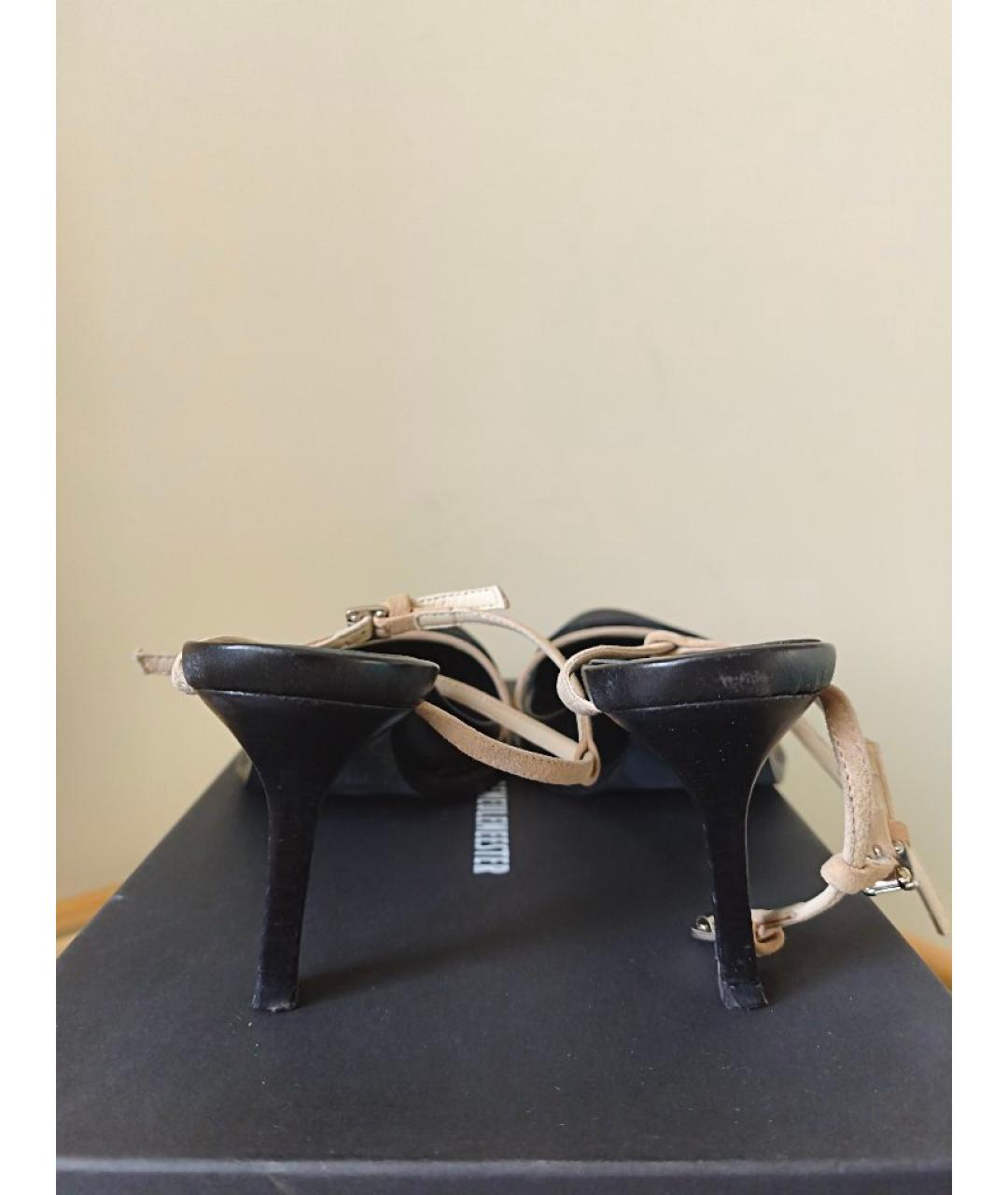 ANN DEMEULEMEESTER Черные кожаные мюли, фото 4