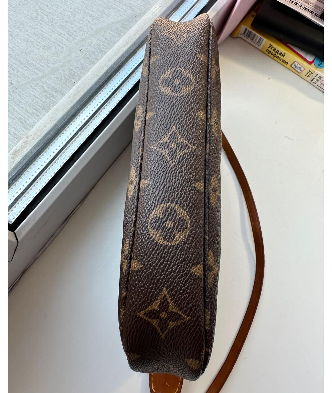 LOUIS VUITTON Коричневая сумка с короткими ручками из искусственной кожи, фото 5