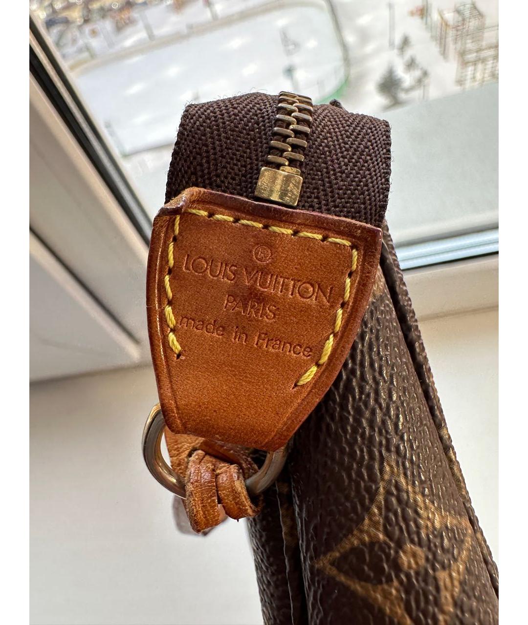 LOUIS VUITTON Коричневая сумка с короткими ручками из искусственной кожи, фото 8