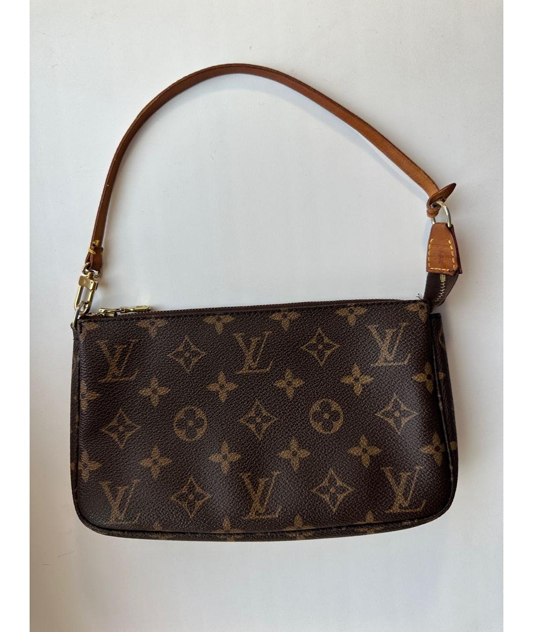 LOUIS VUITTON Коричневая сумка с короткими ручками из искусственной кожи, фото 9