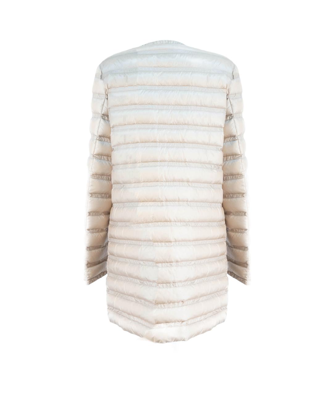 MONCLER Бежевое полиамидовое пальто, фото 2