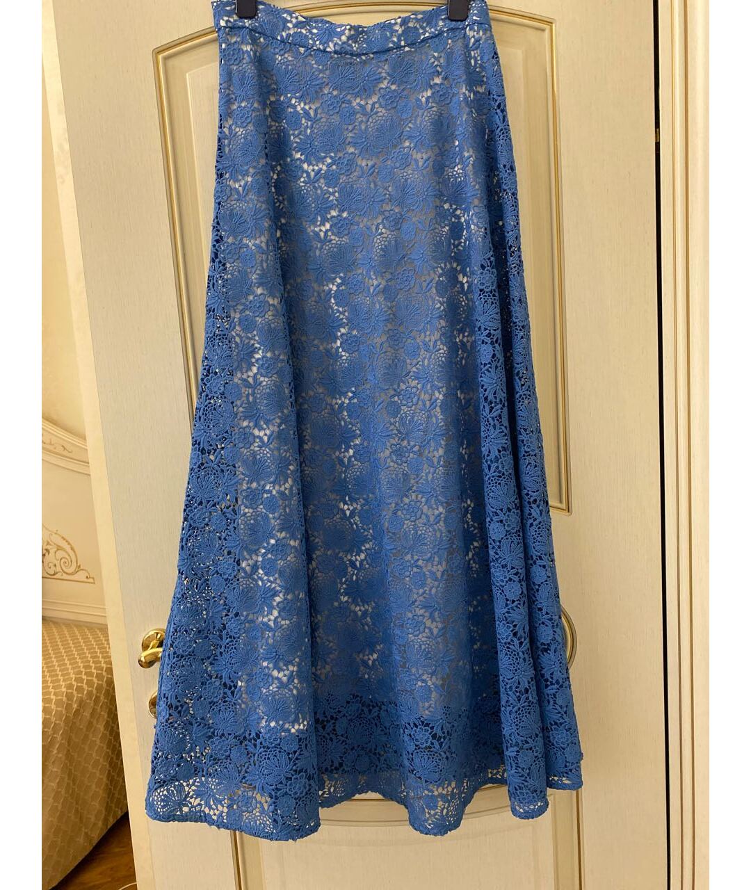 P.A.R.O.S.H. Голубая кружевная юбка макси, фото 5