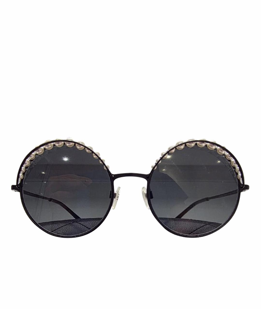 CHANEL Черные металлические солнцезащитные очки, фото 1