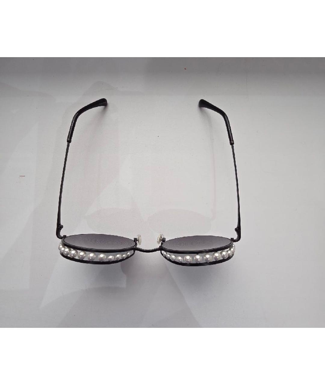 CHANEL Черные металлические солнцезащитные очки, фото 2