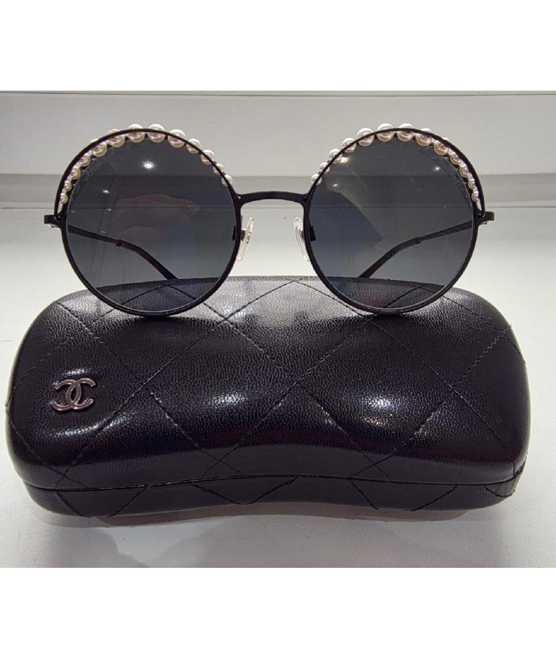 CHANEL Черные металлические солнцезащитные очки, фото 6