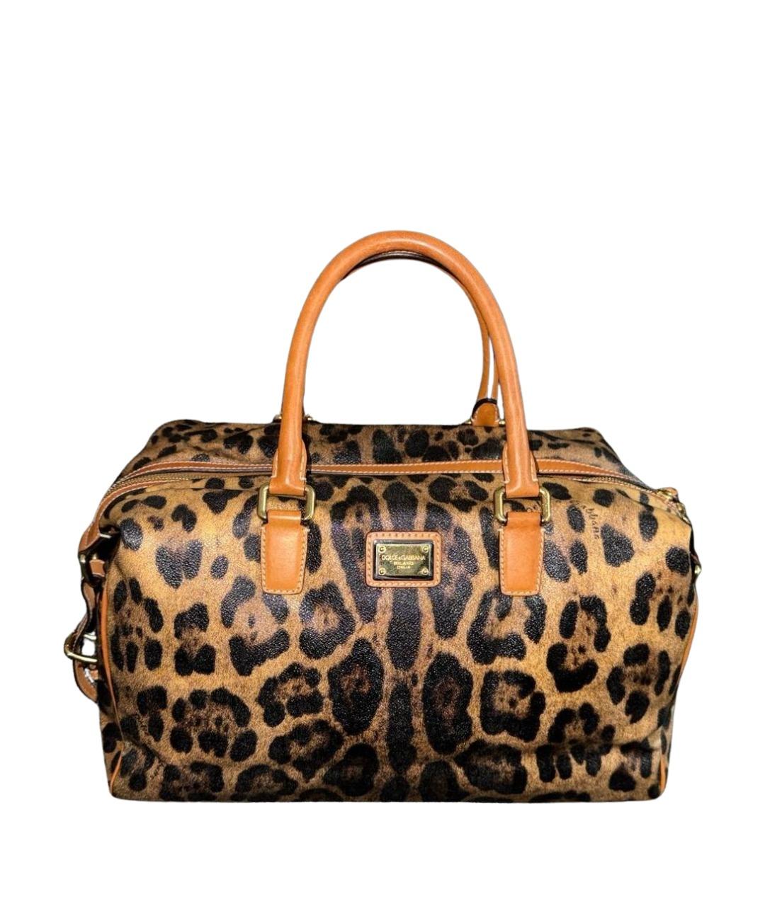 DOLCE&GABBANA Коричневая сумка с короткими ручками из искусственной кожи, фото 1