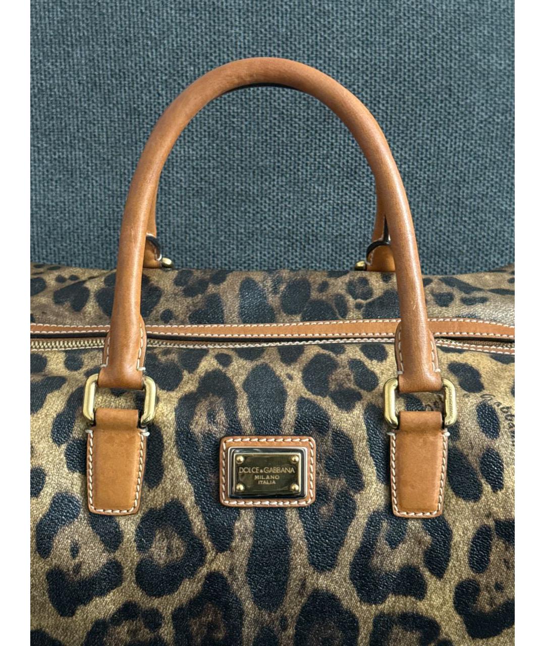 DOLCE&GABBANA Коричневая сумка с короткими ручками из искусственной кожи, фото 7