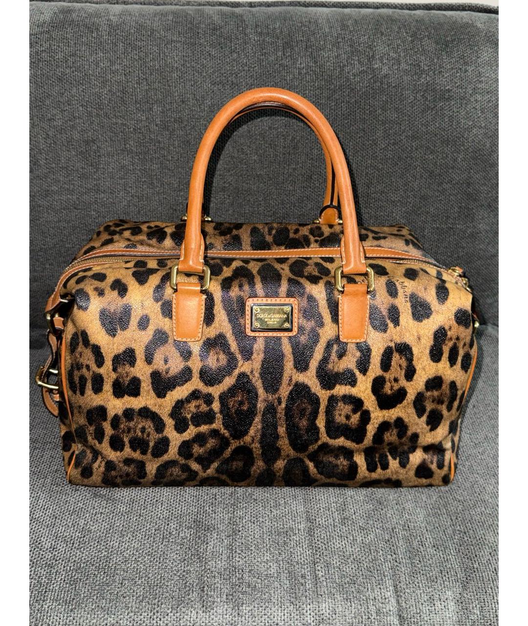 DOLCE&GABBANA Коричневая сумка с короткими ручками из искусственной кожи, фото 9