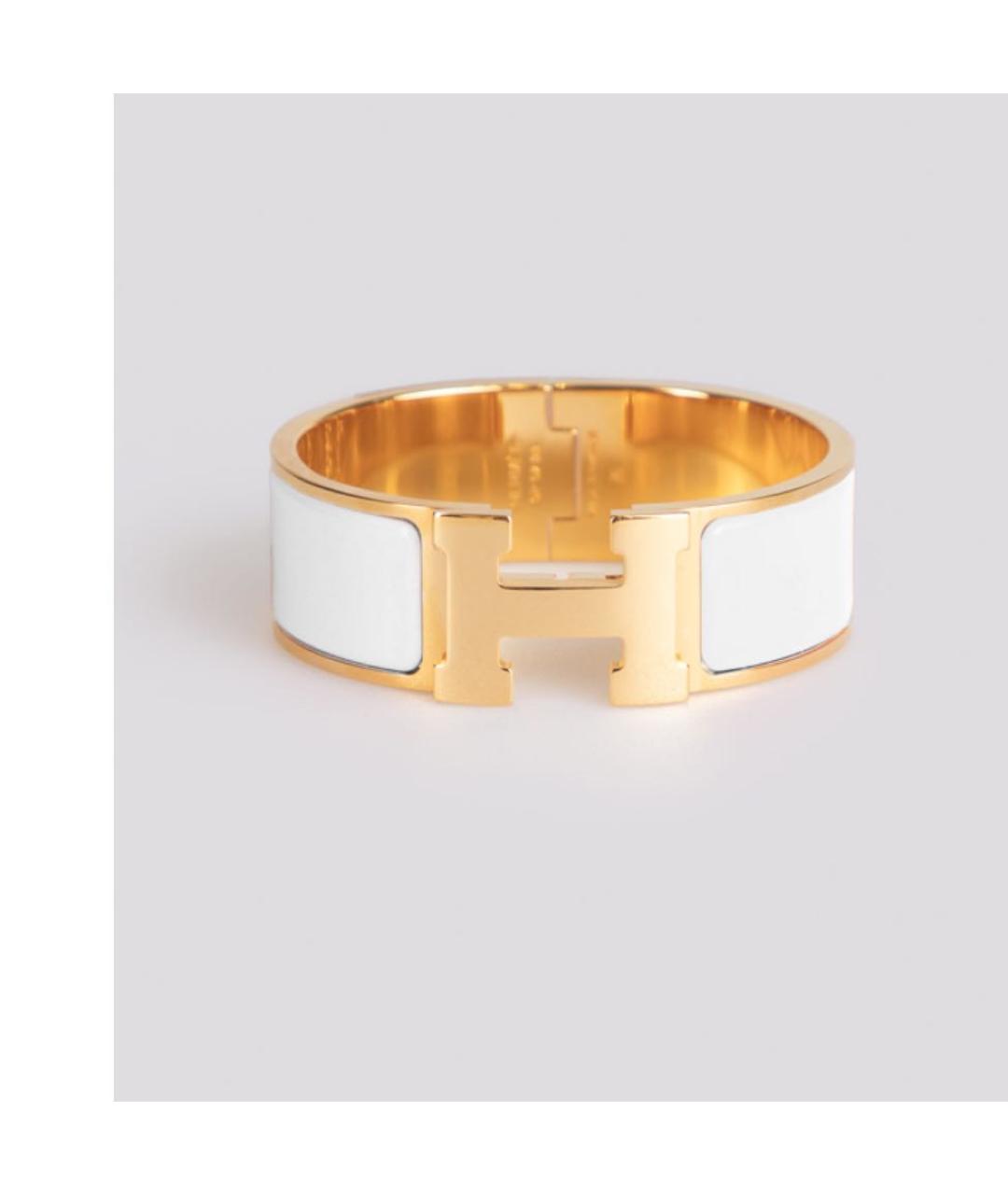 HERMES Белый металлический браслет, фото 8