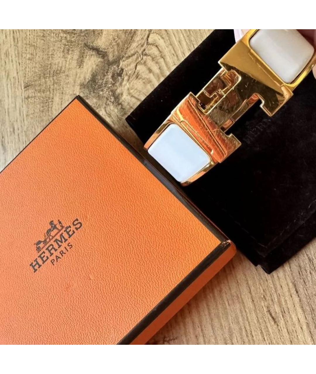 HERMES Белый металлический браслет, фото 5