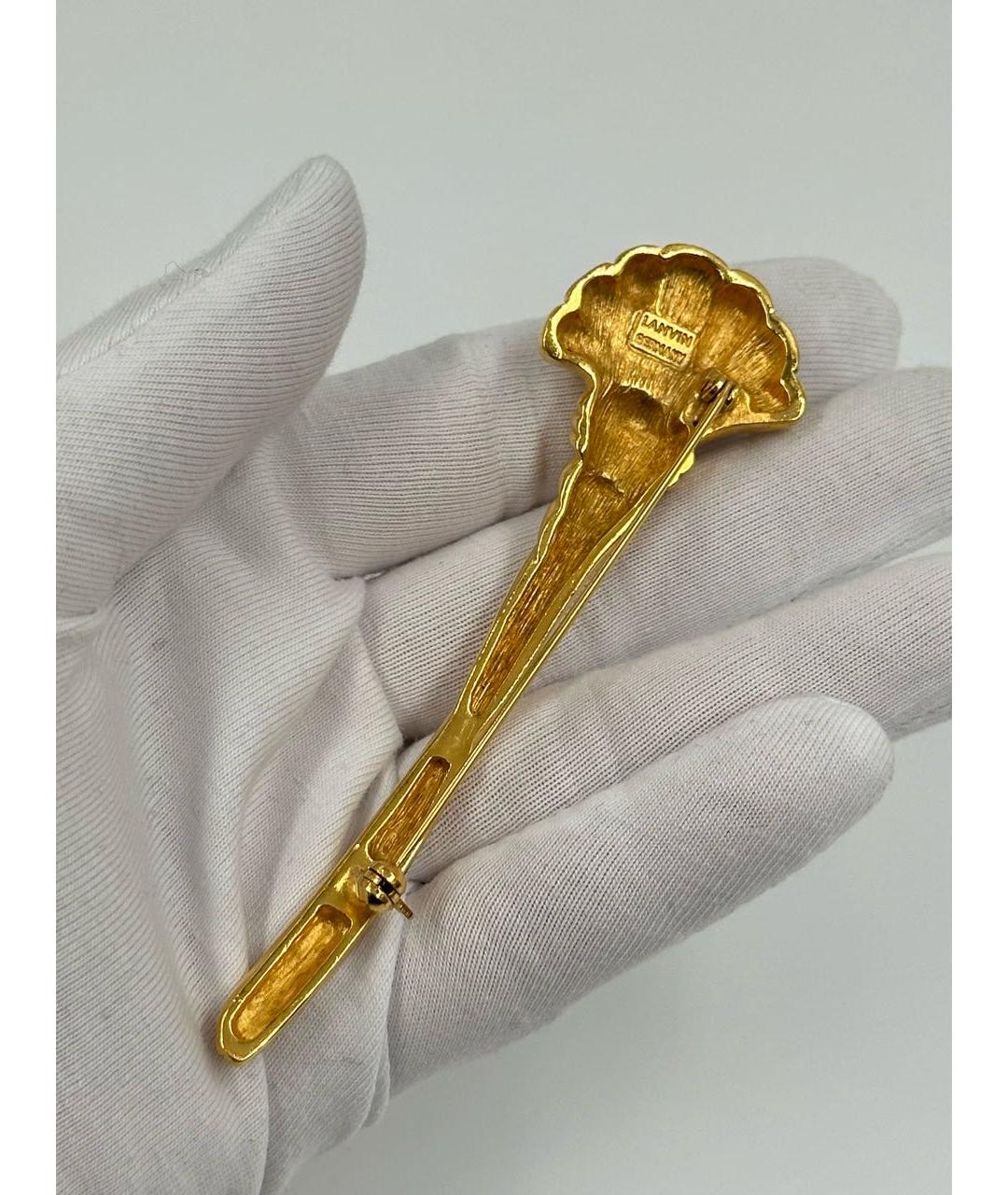 LANVIN Золотая позолоченная булавка / брошь, фото 7