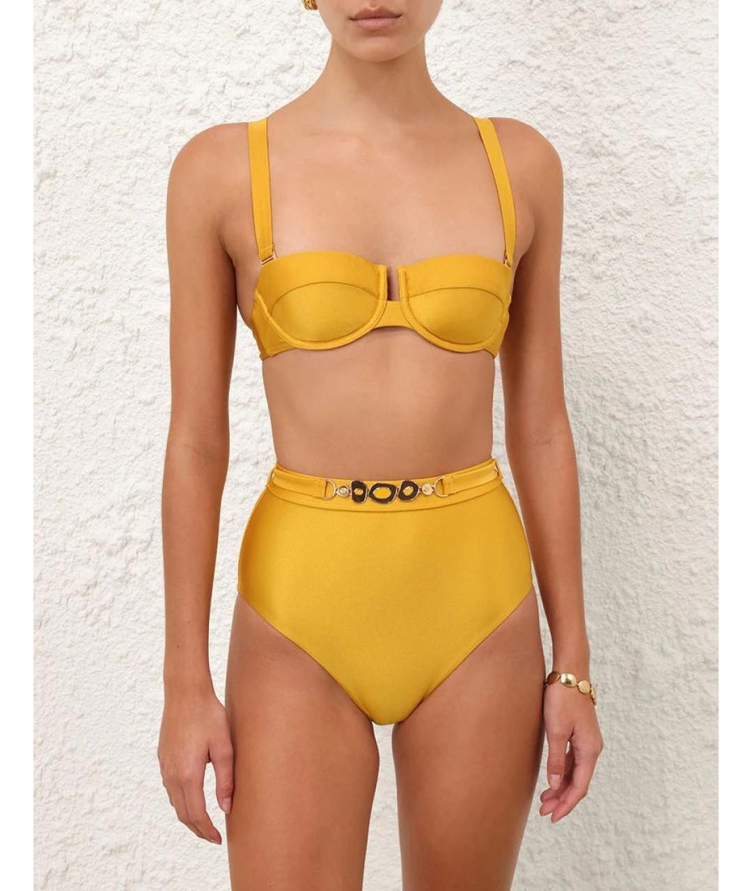 ZIMMERMANN Желтый полиамидовый купальник, фото 2