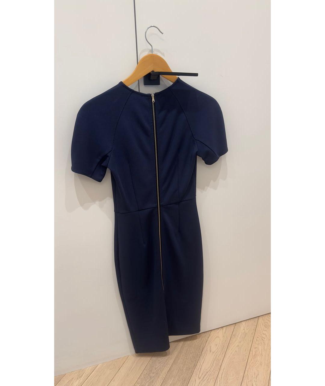 VICTORIA BECKHAM Темно-синее хлопковое вечернее платье, фото 2