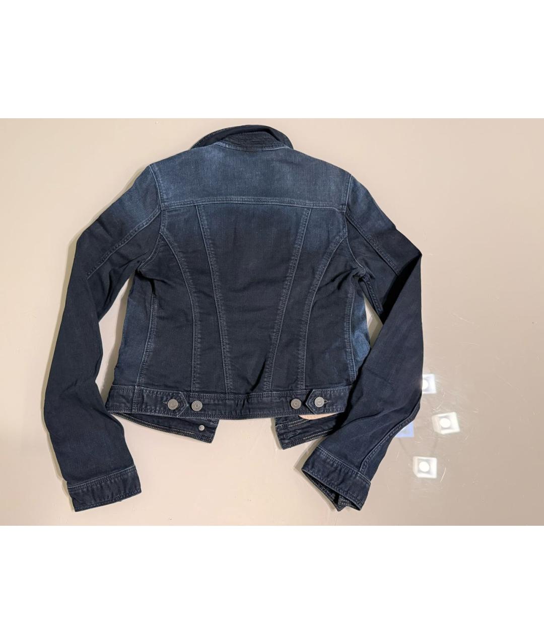 BURBERRY Темно-синяя хлопковая куртка, фото 2