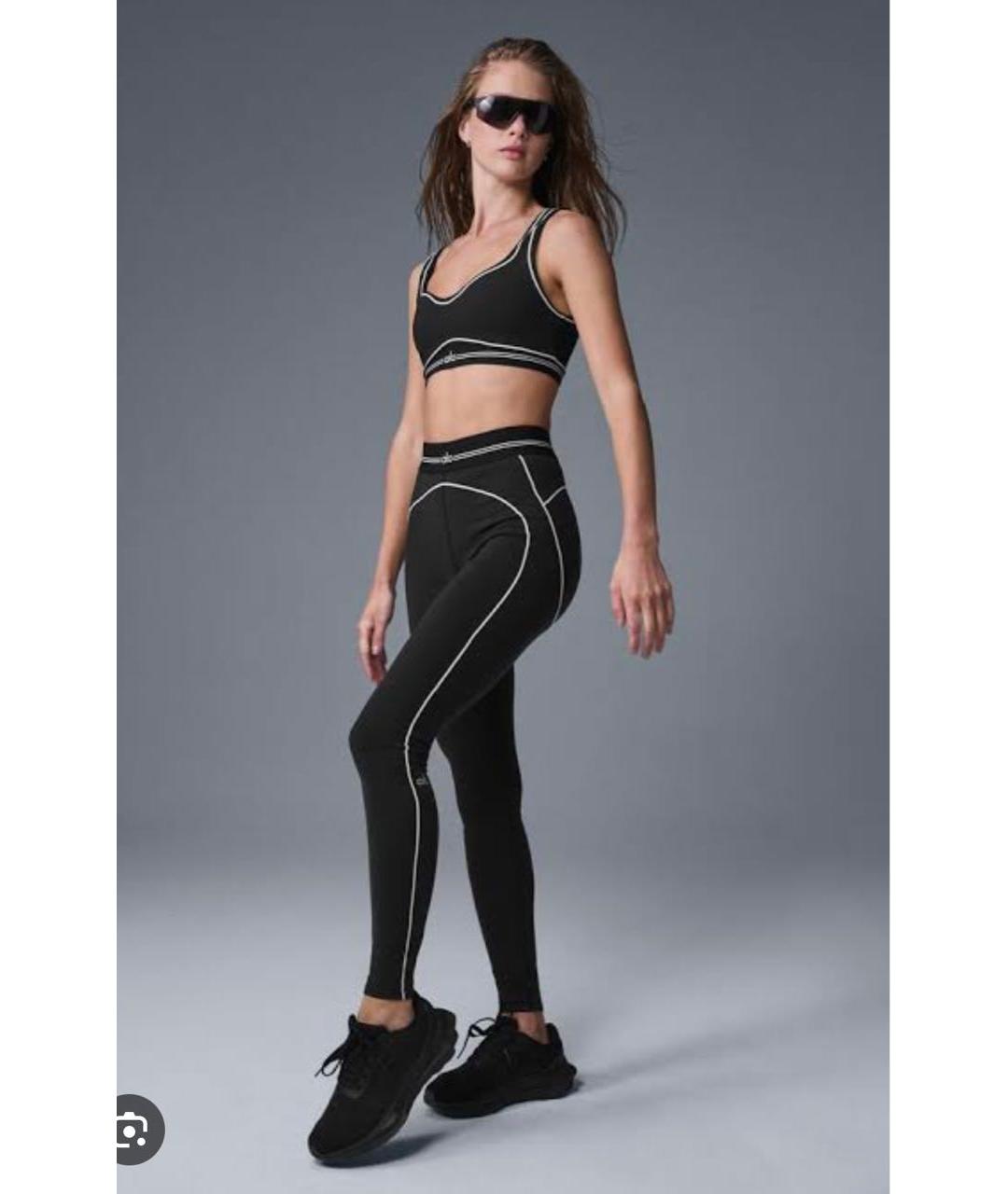 ALO YOGA Черный хлопко-эластановый спортивные костюмы, фото 5
