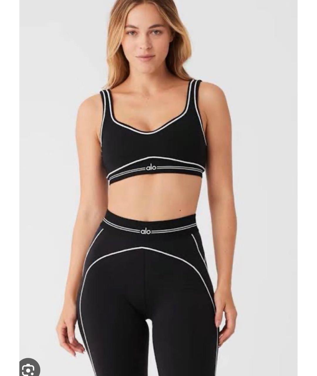 ALO YOGA Черный хлопко-эластановый спортивные костюмы, фото 6