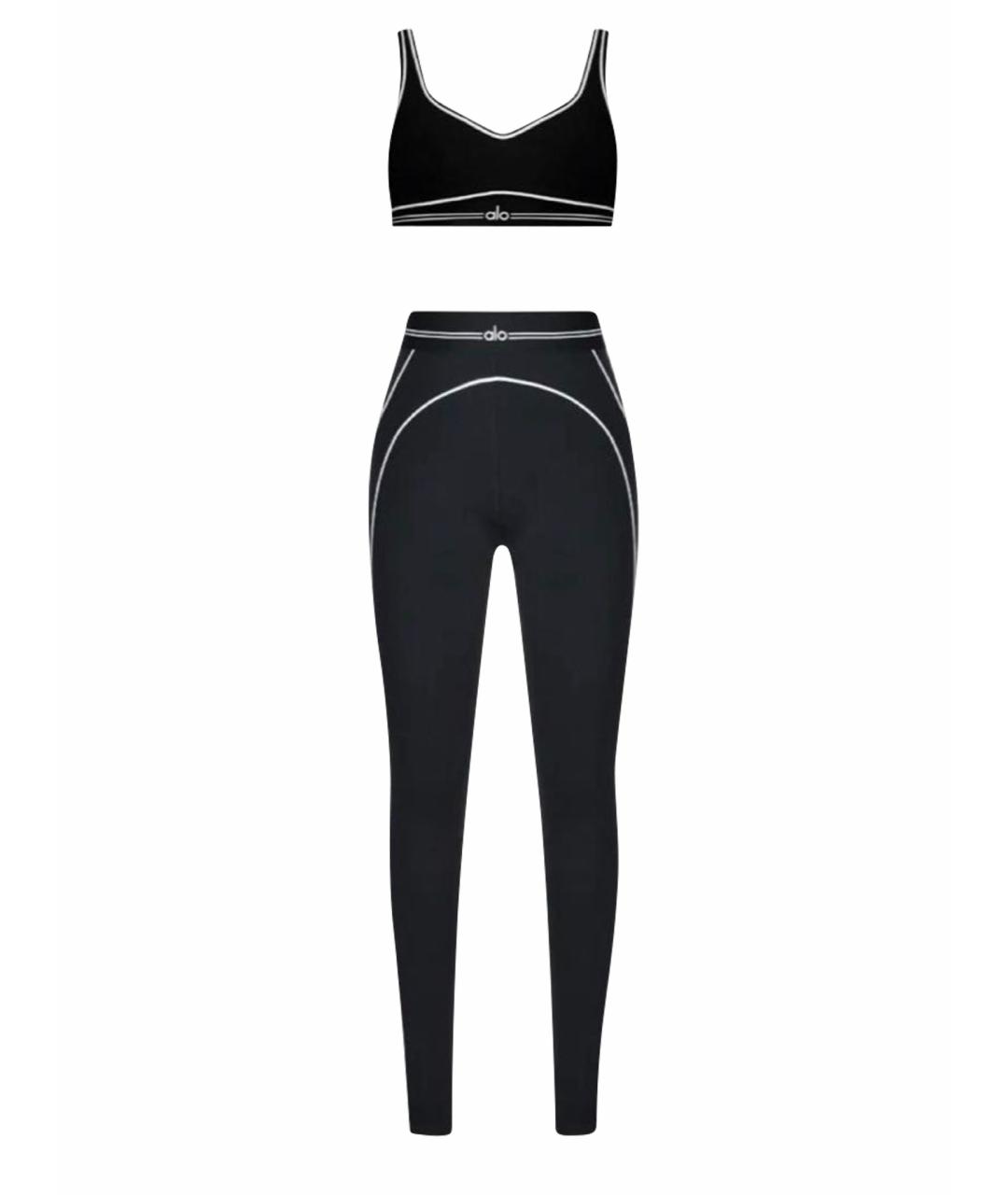 ALO YOGA Черный хлопко-эластановый спортивные костюмы, фото 1
