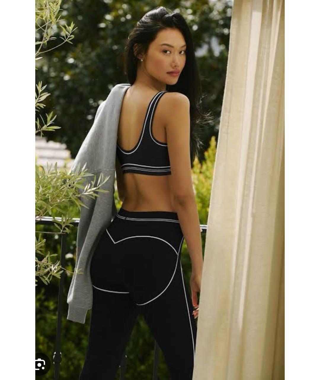 ALO YOGA Черный хлопко-эластановый спортивные костюмы, фото 8