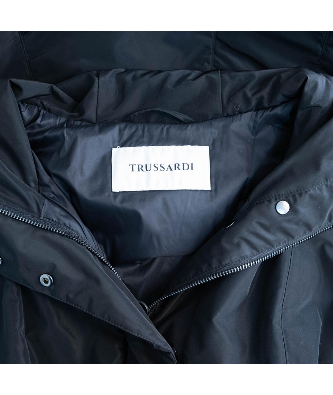 TRUSSARDI Черное полиэстеровое пальто, фото 3