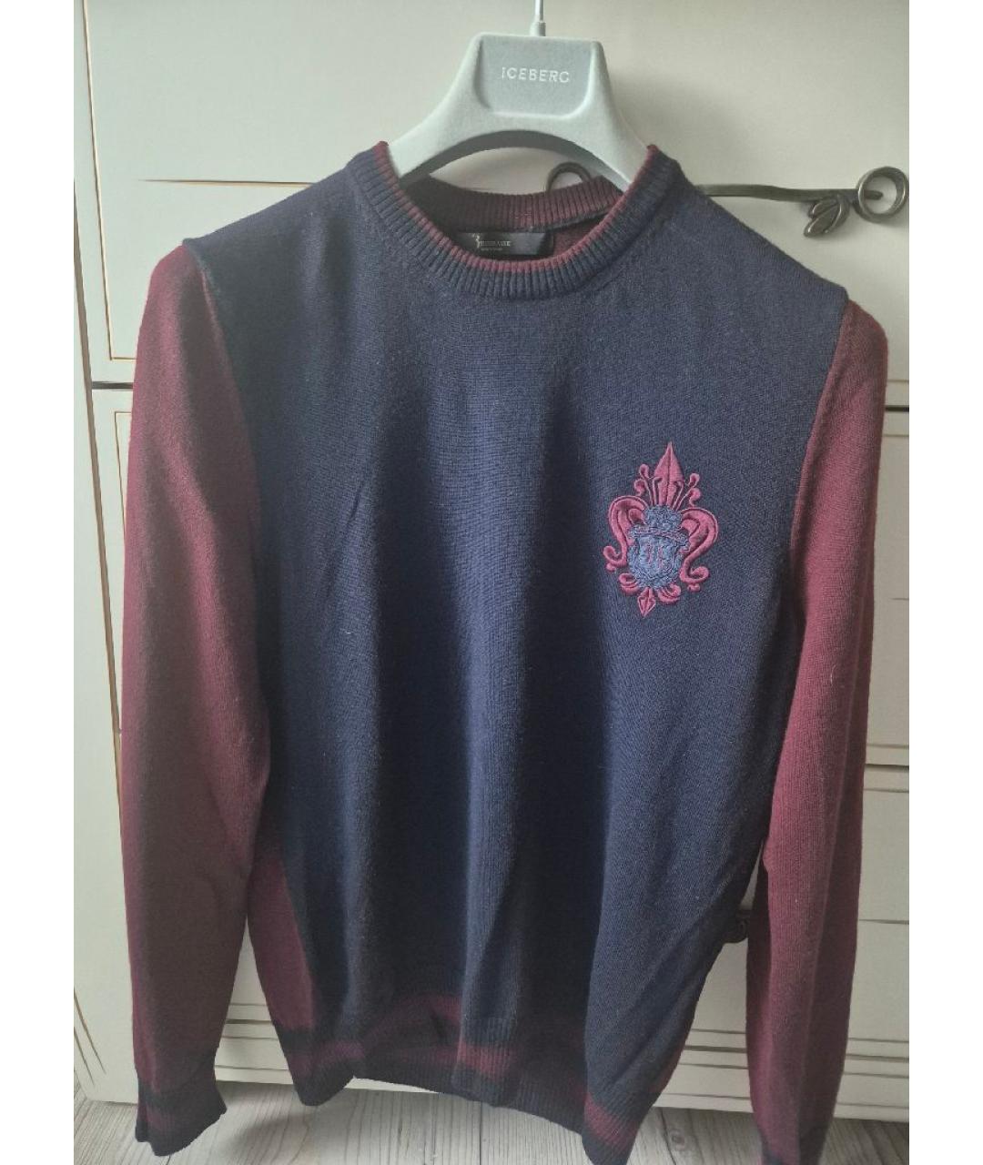 BILLIONAIRE Темно-синий шерстяной джемпер / свитер, фото 6