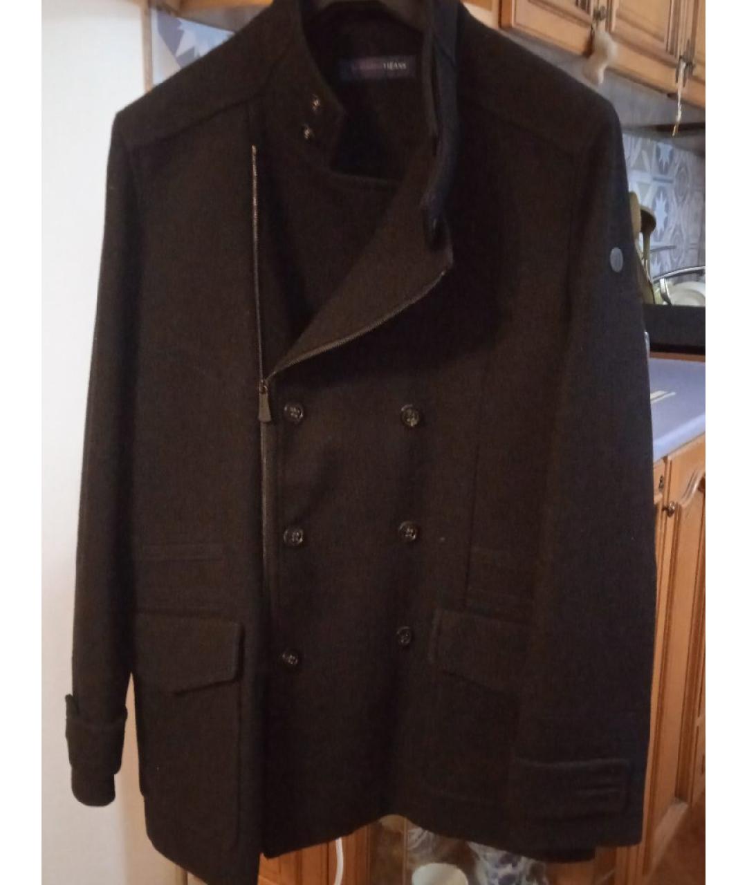 TRUSSARDI JEANS Темно-синяя шерстяная куртка, фото 5